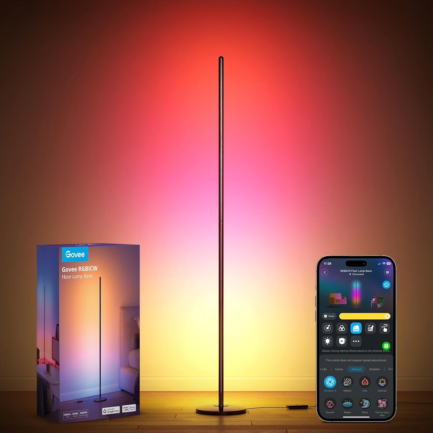Govee RGBIC Smart Floor Lamp with Alexa and Music Sync